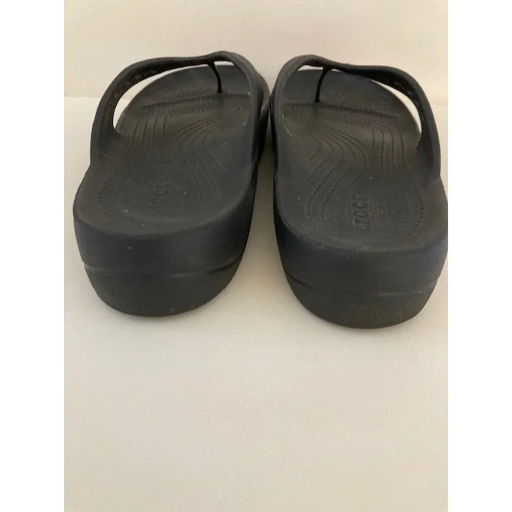 Crocs Women's Platform Flip Flops 10 Black Thick Chunky Sole